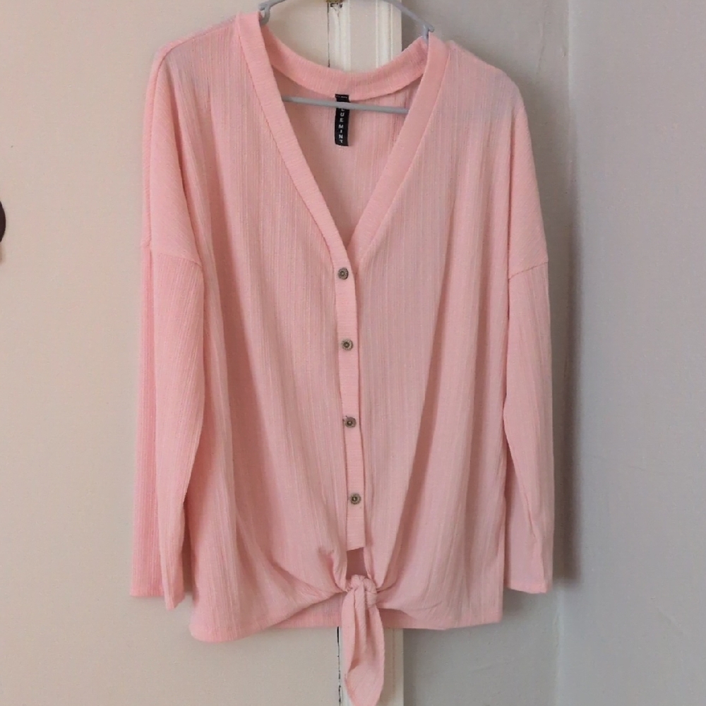 Pink Button-Down Women‎ Top